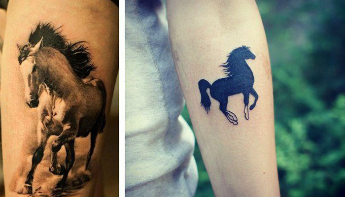 Símbolos y tatuajes sobre caballos